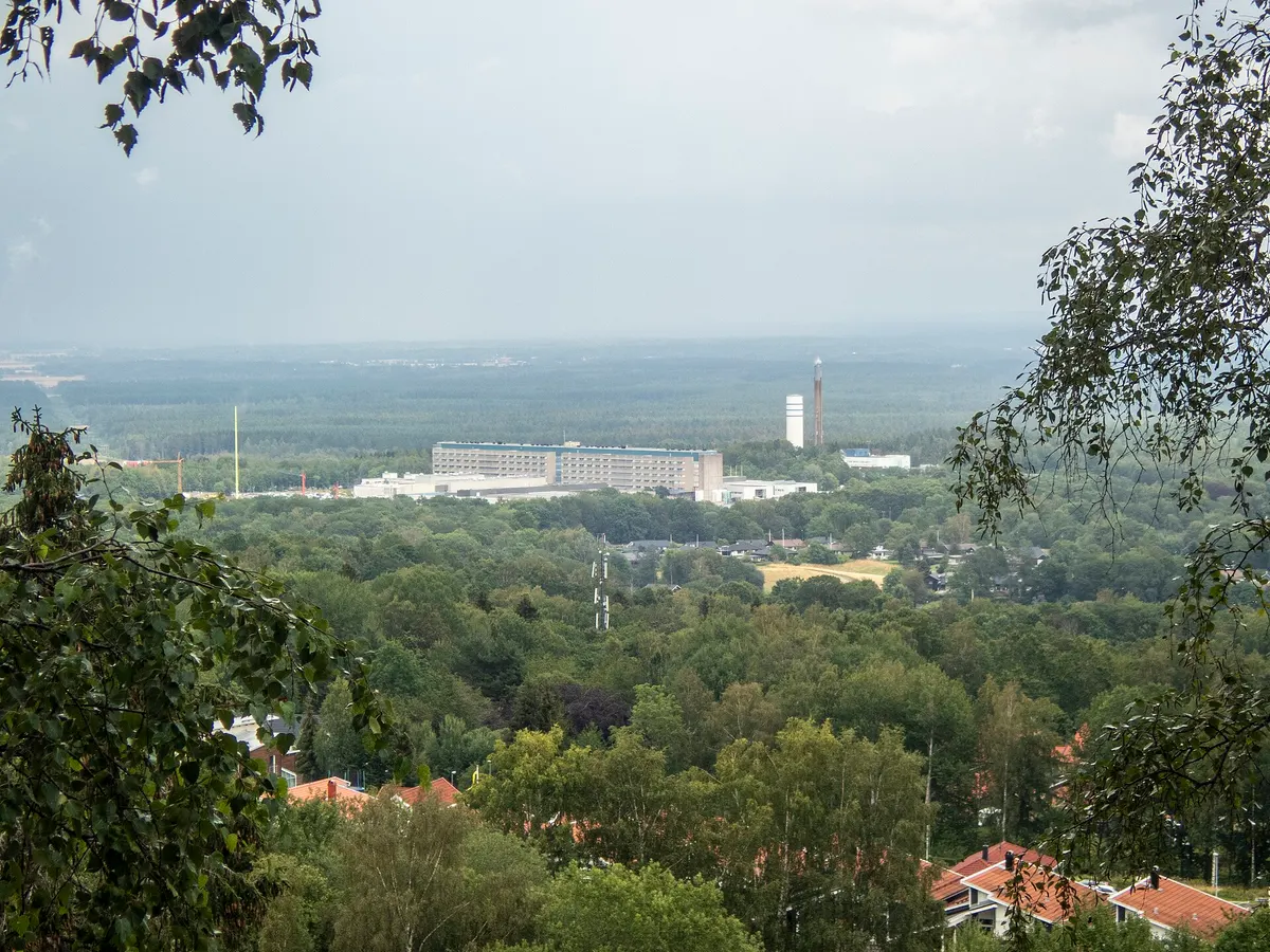 Skaraborgs sjukhus i Skövde sett från Billingen.
